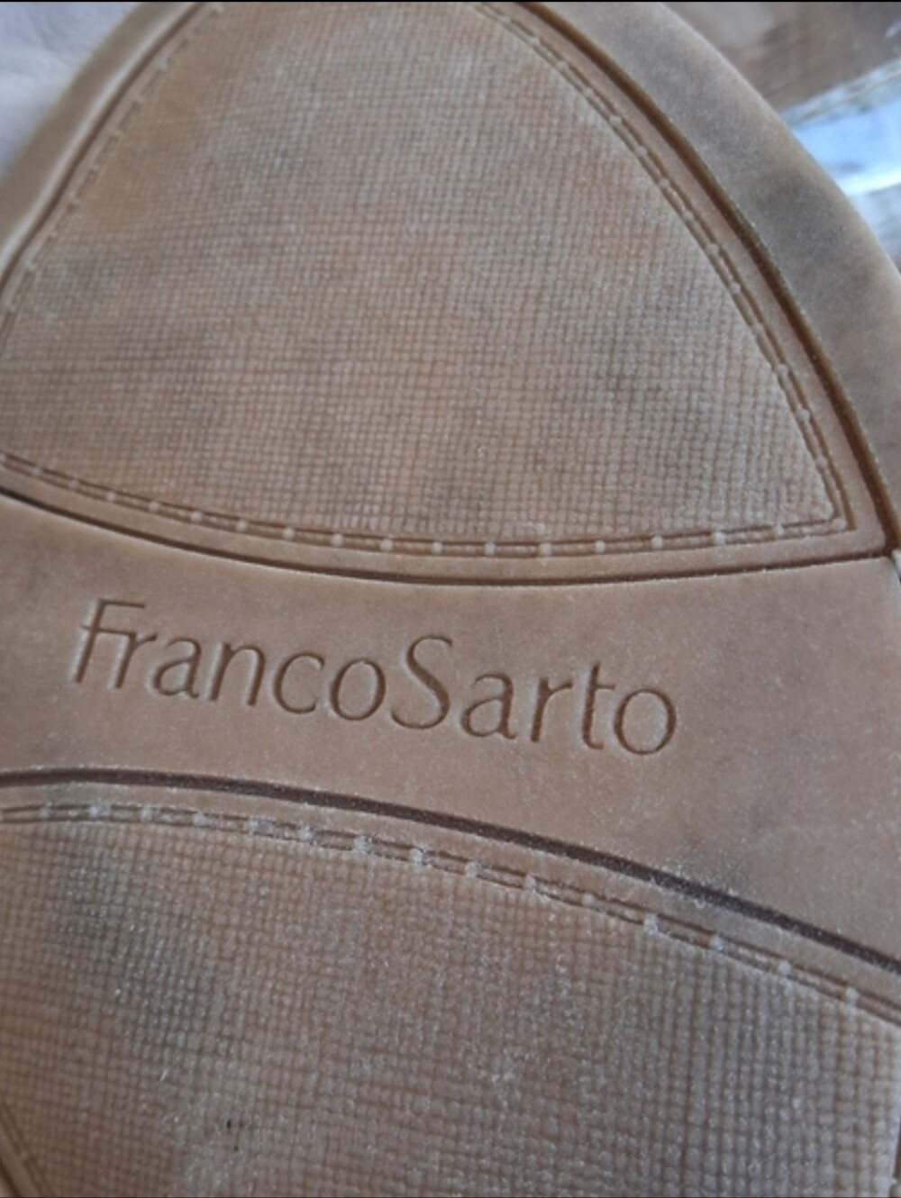 Franco Sarto Helix Slingback Block Heel Sandals Taupe Leather Size 10 - Picture 9 of 14